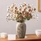 10 Pcs Faux Kiku Flowers – Mini Pom-Pom Chrysanthemums & White Mums, Fake Autumn Floral Arrangement for Wedding, Kitchen Table Centerpiece & Home Decor (Beige)